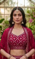 Beautiful Pink Color Designer Western Plazo Set
