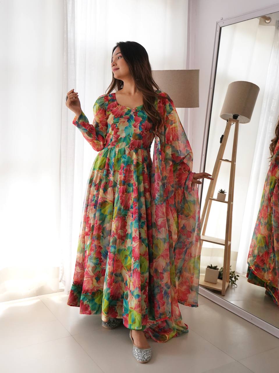 Multicolor Womens Gowns - Joshindia