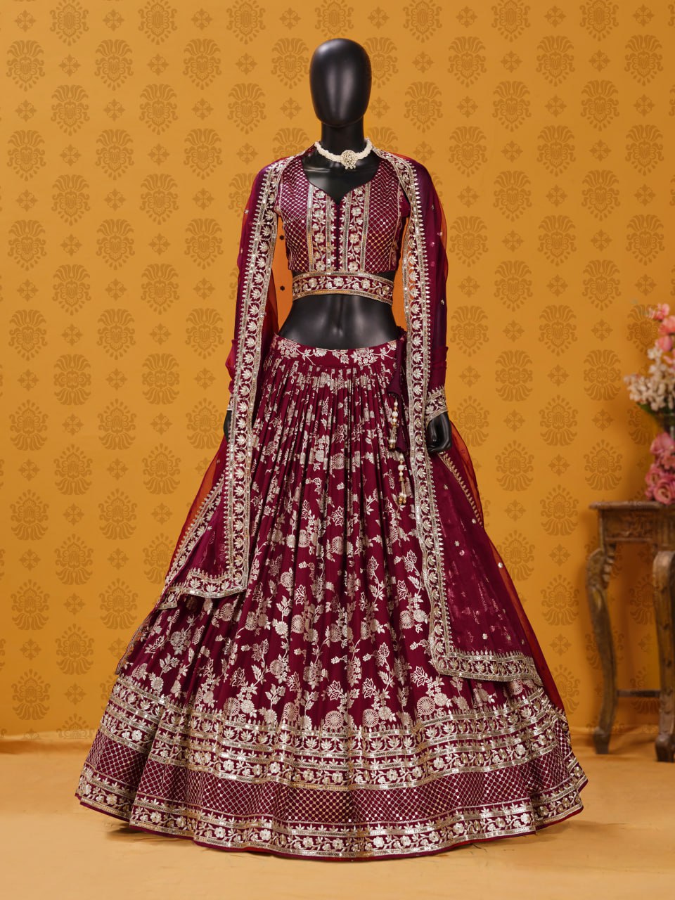 Designer Dola Silk Jacquard Lehenga Choli