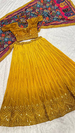Designer Yellow Color Chinon Silk Lehenga Choli