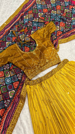 Designer Yellow Color Chinon Silk Lehenga Choli