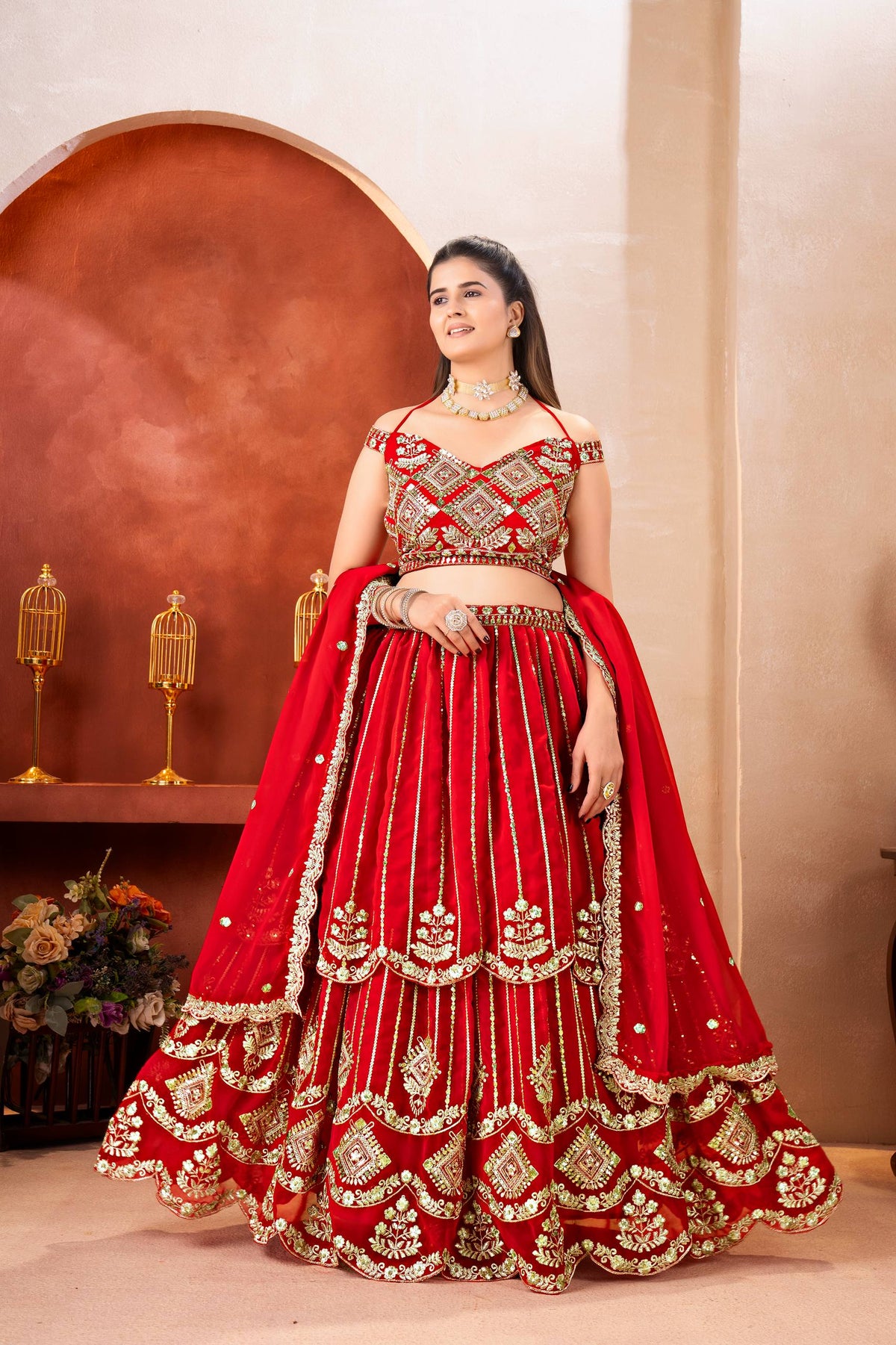 Beautiful Red Color Designer Lehenga Choli