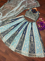 AmazingTeal Blue & Sky Blue Combination Lehenga Choli
