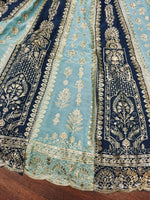AmazingTeal Blue & Sky Blue Combination Lehenga Choli