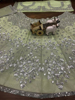 Buy Butterfly Net Lehenga with Foil Mirror Sequins Work Online