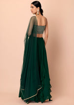 Buy Emerald Green Ruffle Lehenga Choli Online