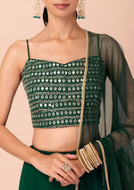 Buy Emerald Green Ruffle Lehenga Choli Online