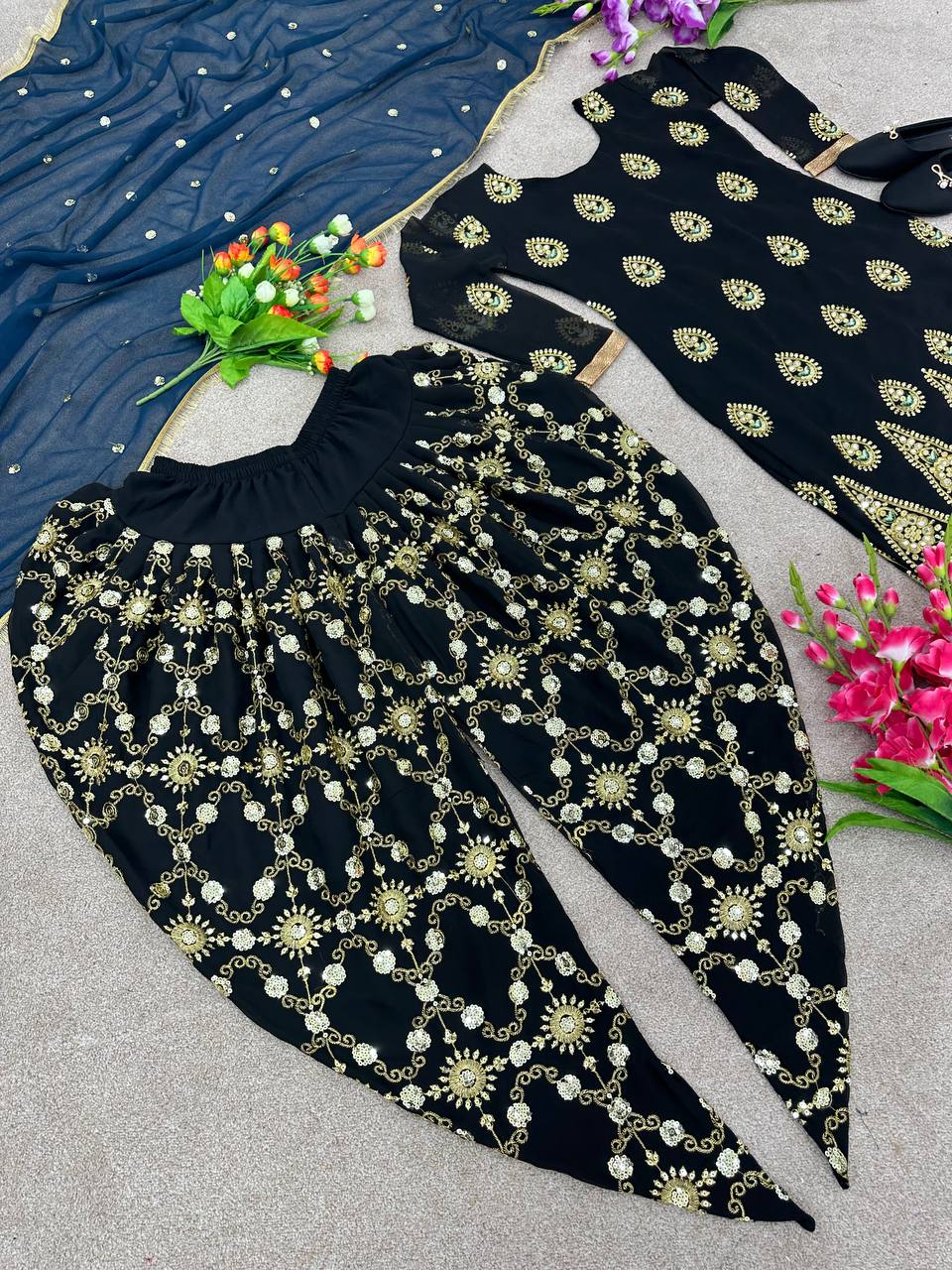 Black Mirror Work Salwar Suits - Joshindia