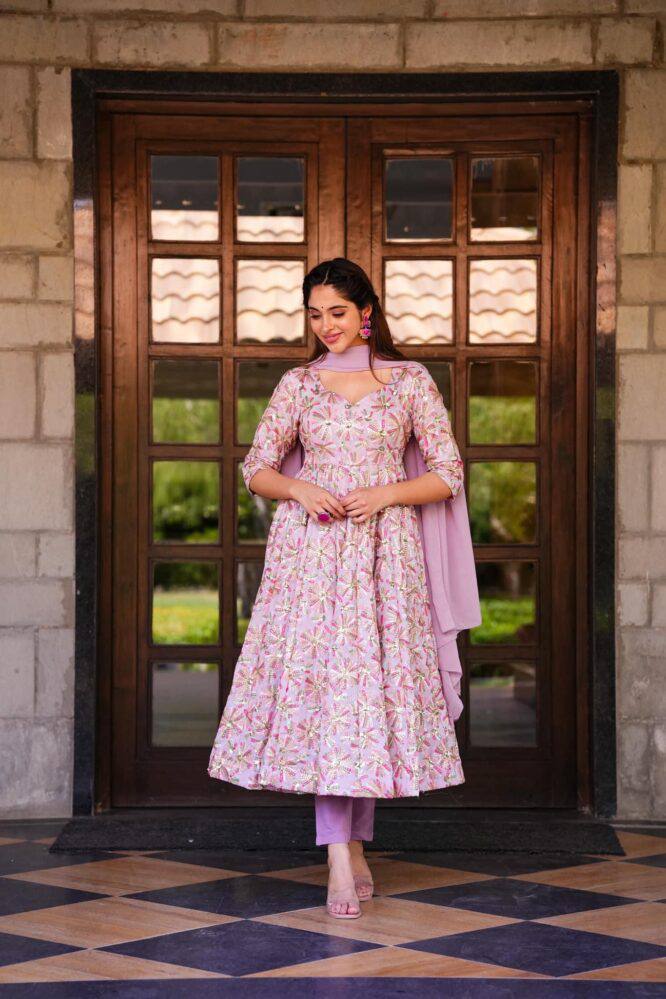 Buy Pink Embroidered Bridal Floor Length Gown Wedding Wear Online at Best  Price | Cbazaar