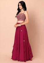 Buy Rani Pink Ruffle Lehenga Choli Online