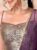 Buy Purple Sequins Work Ruffle Lehenga Choli Online