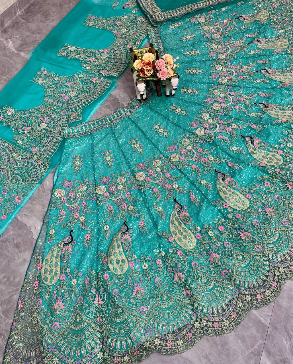 Buy Soft Butterfly Net Lehenga with Coding Sequins Work Online