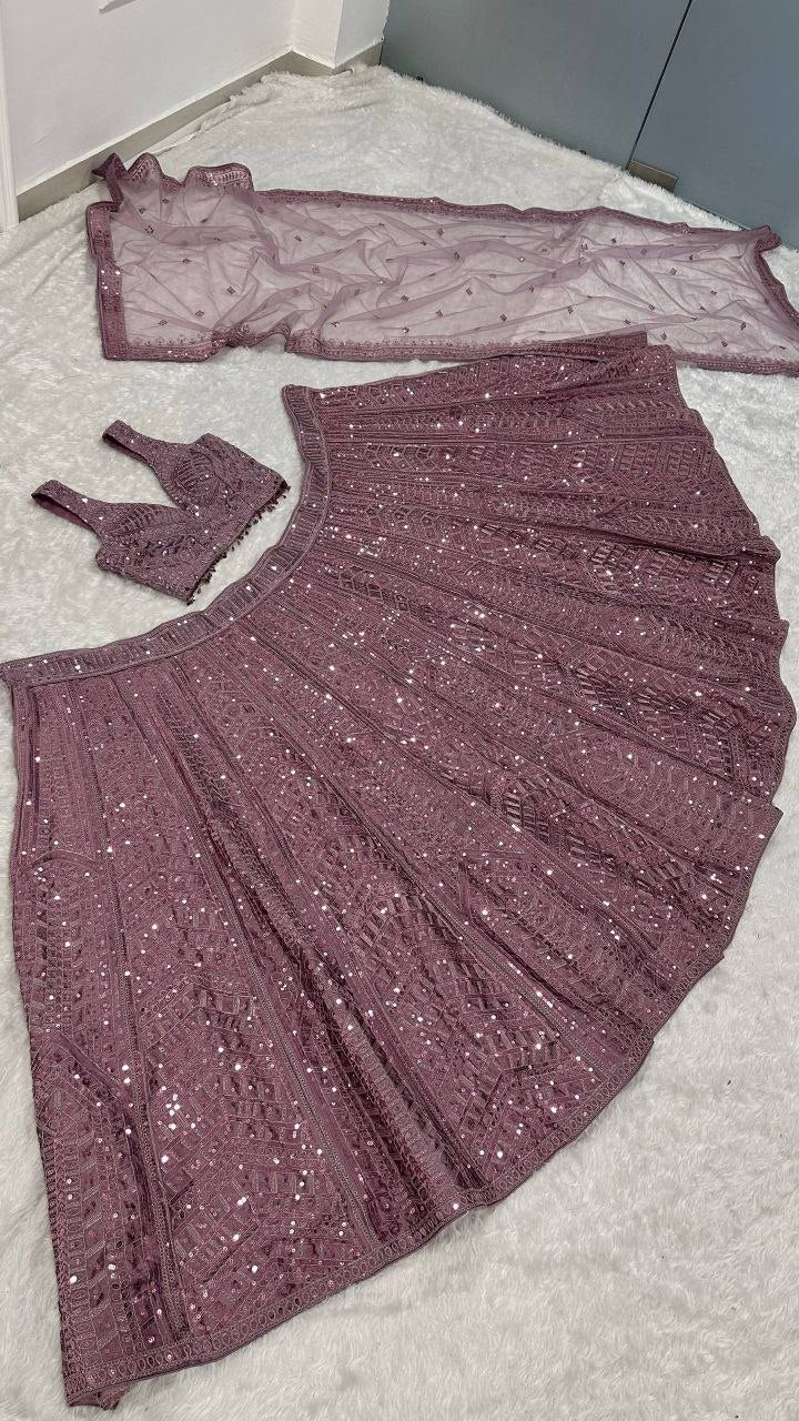 Buy Kasturi Silk Sequins & Thread Work Designer Lehenga Choli Online