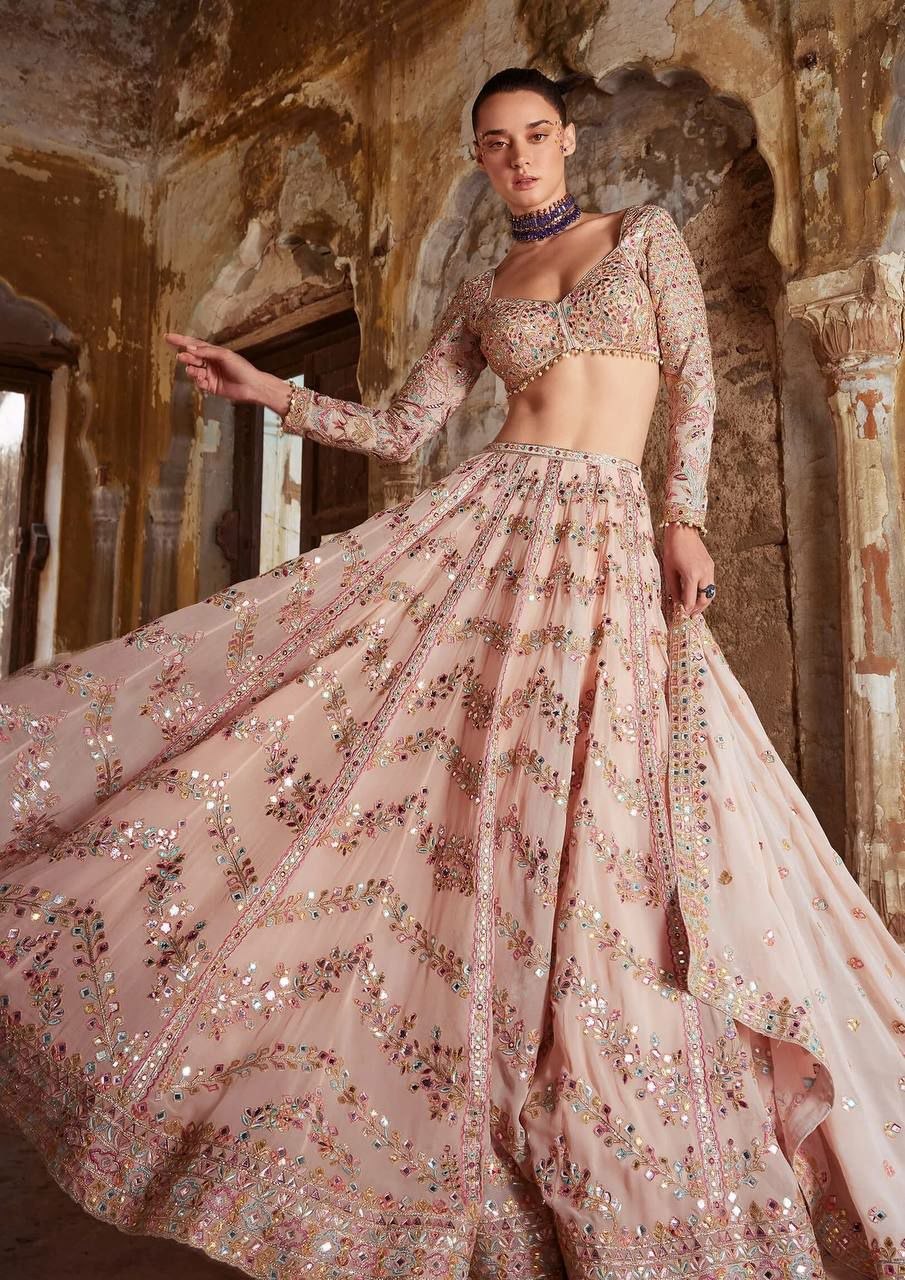 Buy Faux Georgette Lehenga Choli Online