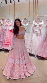 Elegant baby pink Color embroidery lehenga choli