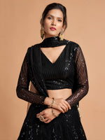 Buy Black Soft Net Designer Lehenga Choli Online