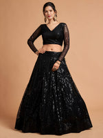 Buy Black Soft Net Designer Lehenga Choli Online