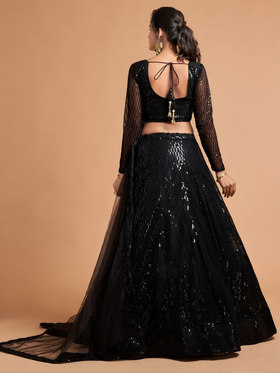 Buy Black Soft Net Designer Lehenga Choli Online