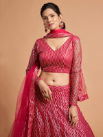 Elegant Hot Pink Sequin Designer Lehenga Choli