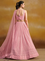 Pink Sequins Georgette Festival Wear Lehenga Choli