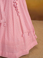 Pink Sequins Georgette Festival Wear Lehenga Choli