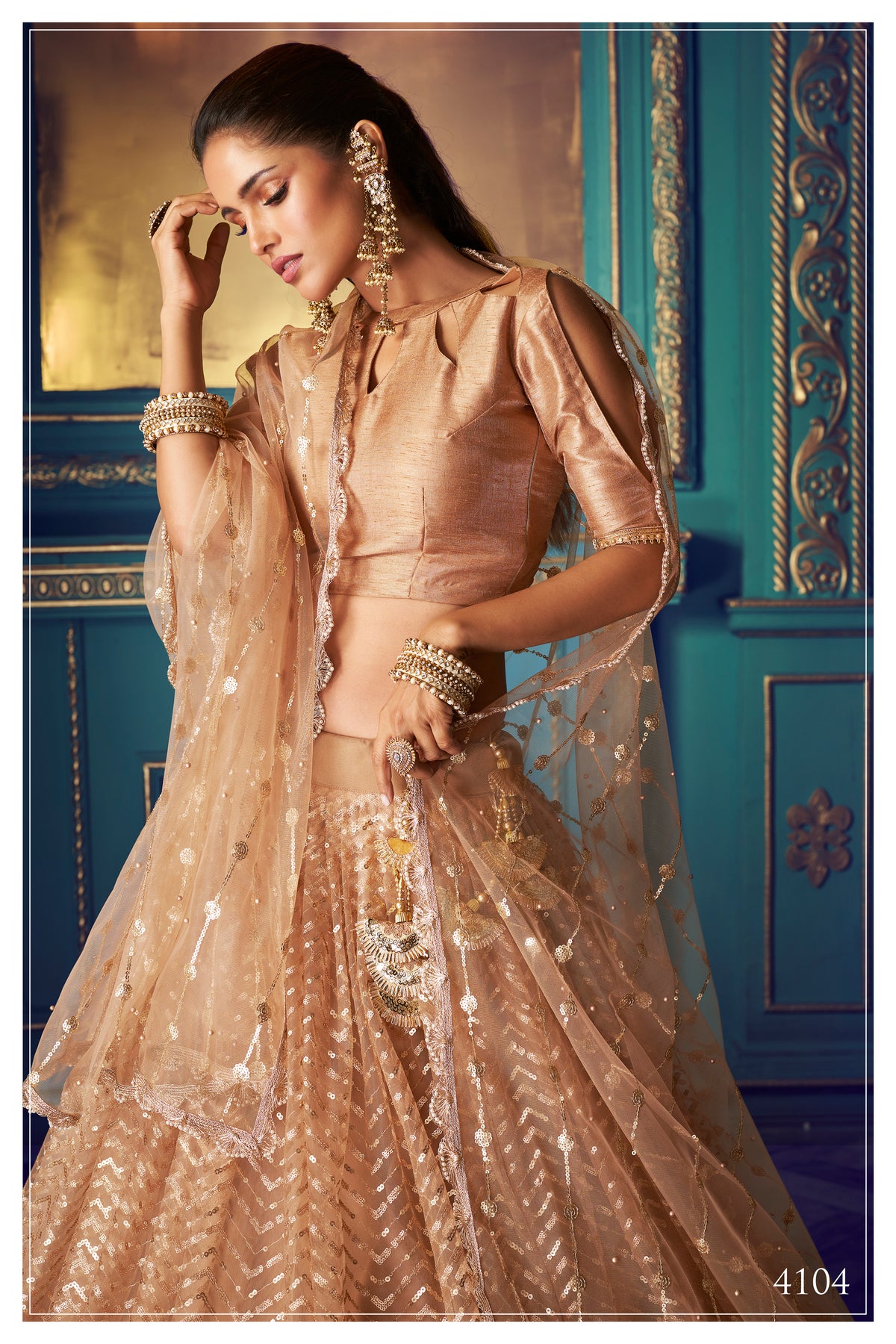 Gorgeous golden color lehenga for wedding look buy it now - Joshindia