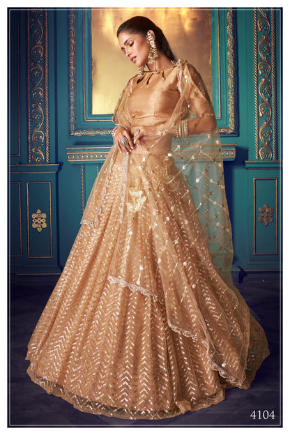Gorgeous golden color lehenga for wedding look buy it now