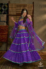 Latest Designer Purple Color Lehenga Choli For Party Look - Joshindia