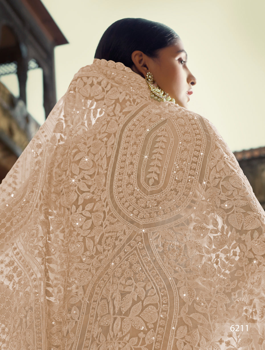 Beautiful Pastel Brown color Saree - Joshindia