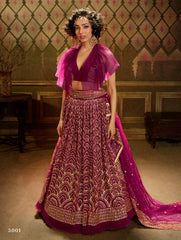 Wine color heavy designer lehenga for wedding - Joshindia