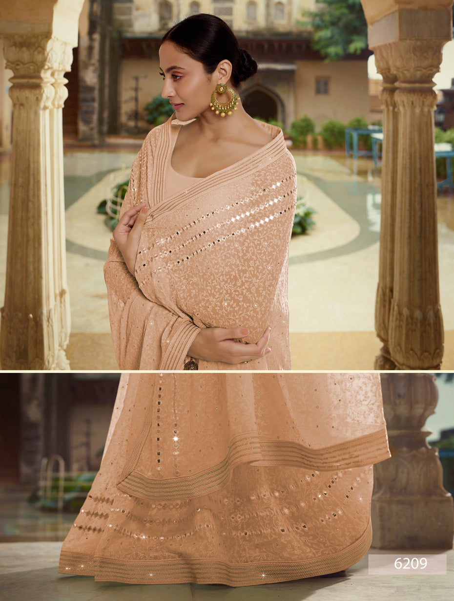 Trendy Beige color designer saree - Joshindia
