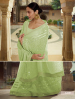 Amazing Greencolor Designer silk saree with blouse - Joshindia