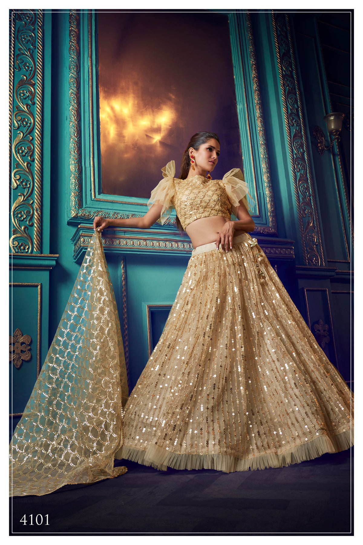 Beautiful dusky beige color designer lehenga for stylish looks buy it now - Joshindia