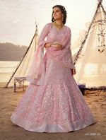Trending designer mirror work lehenga choli buy now light pink color - Joshindia