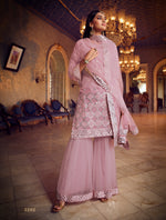 Trending baby pink color mirror work salwar suit for royal look - Joshindia