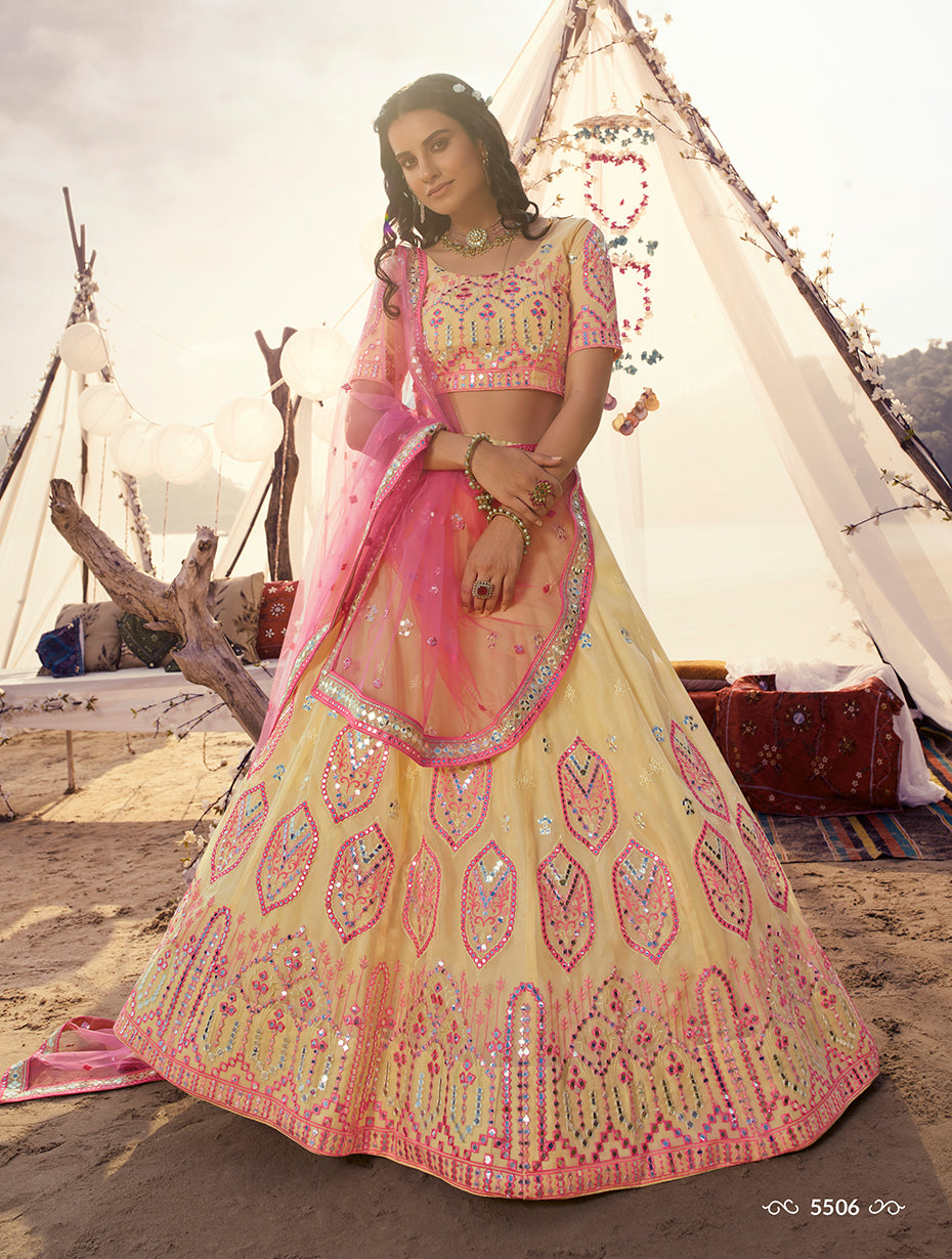 New designer mirror work lehenga choli buy now - Joshindia