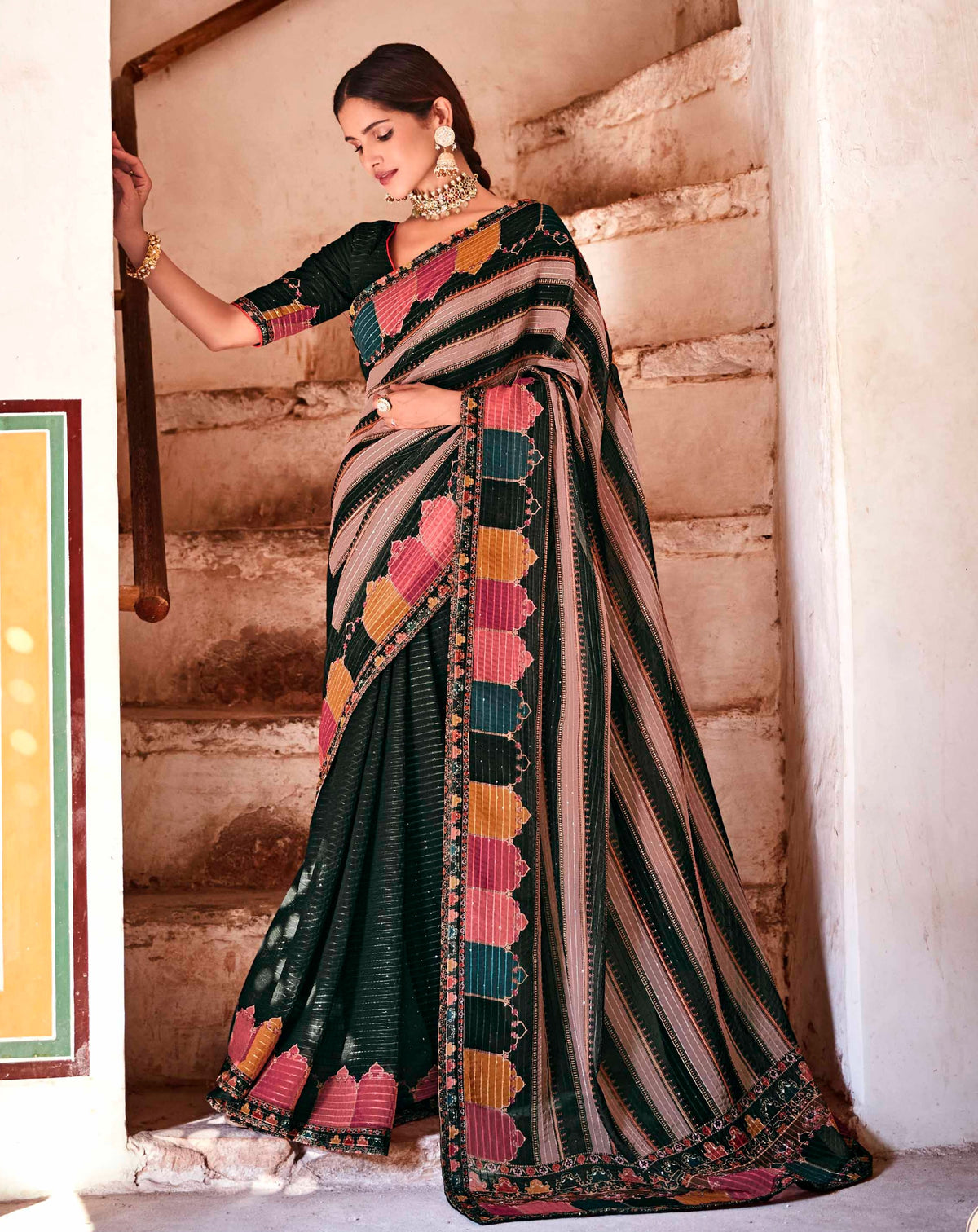 Trendy designer saree at affordable rate - Joshindia