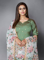 Olive Green Georgette Designer Kurta Set - Joshindia