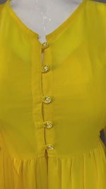 Beautiful Printed Cotton Fabric gown With Heavy Manual