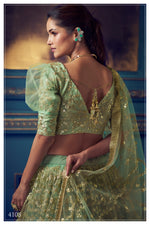 Green color trendy lehenga for special occasion buy it now - Joshindia