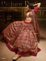 maroon color designer embroidary sequence work lehenga choli - Joshindia