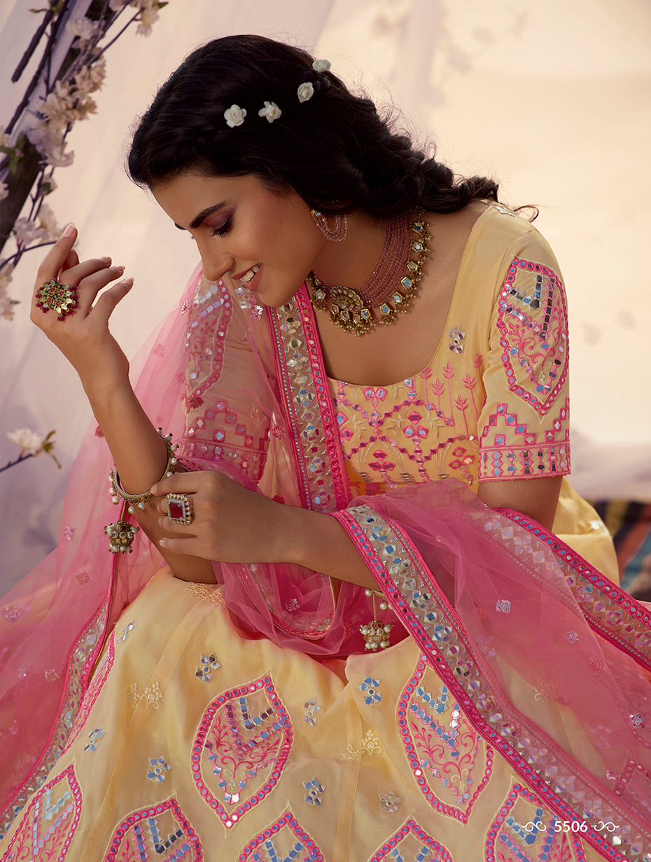 New designer mirror work lehenga choli buy now - Joshindia