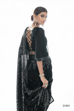 Beautiful Black color bollywood sequin saree - Joshindia