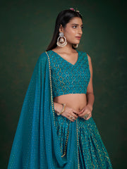 Amazing Rama Blue Color Designer Lehenga Choli Buy Now - Joshindia