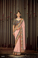 Buy trending designer Baby Pink sequins saree at best price online - Joshindia