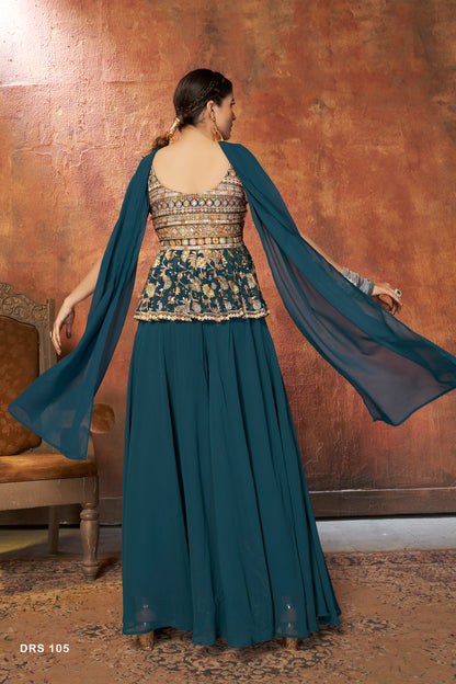 Beautiful Aequa Blue Designer Salwar suit At Best Price