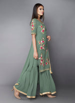 Pista Green Color Georgette Designer Kurta Set - Joshindia