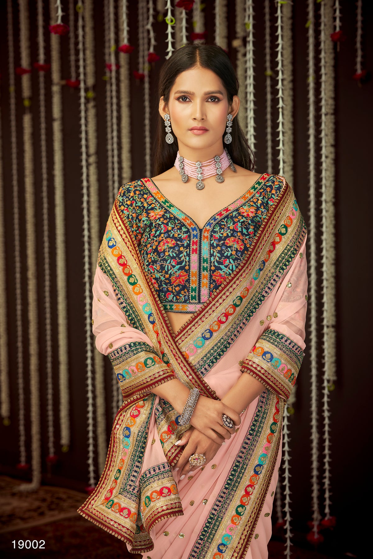 Buy trending designer Baby Pink sequins saree at best price online - Joshindia
