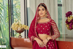 coral red color heavy designer lehenga choli - Joshindia