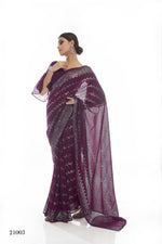 Beautiful Wine color bollywood sequin saree - Joshindia